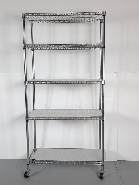 NFS Seville Classic Chrome 4 Shelf Rolling Rack (1 of 2)