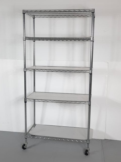 NFS Seville Classic Chrome 4 Shelf Rolling Rack (1 of 2)