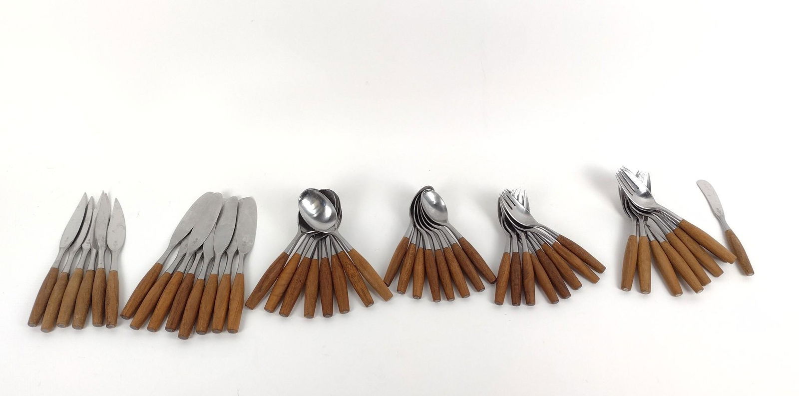 47 Pcs Dansk Fjord Wood Handled Flatware (1 of 3)