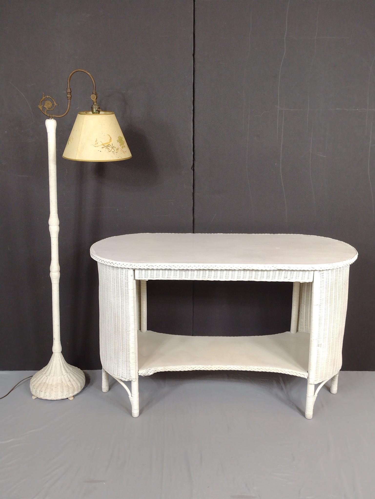 Wicker Hall Table & Floor Lamp (1 of 10)