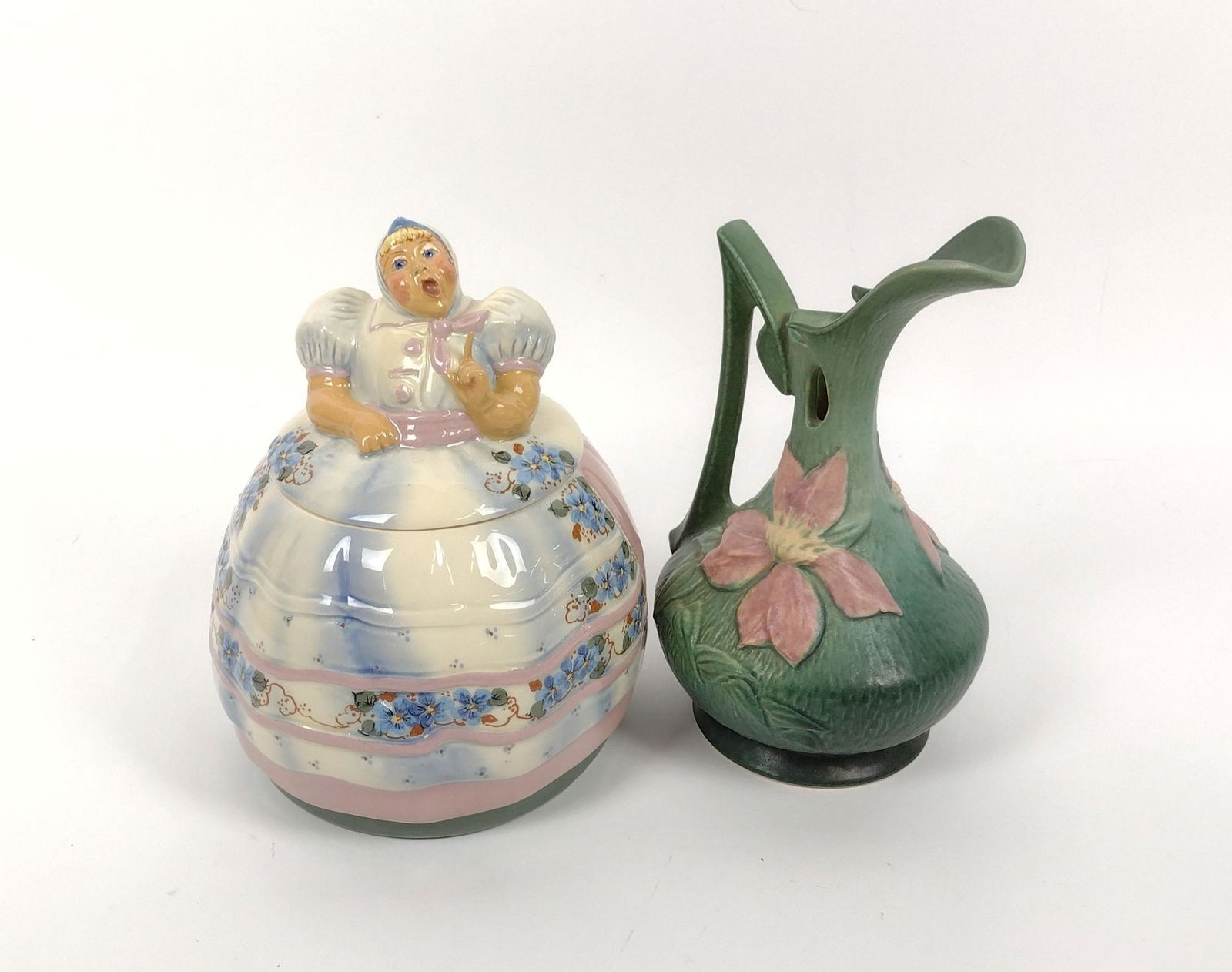 2 Ceramics incl Roseville Clematis Ewer (1 of 3)