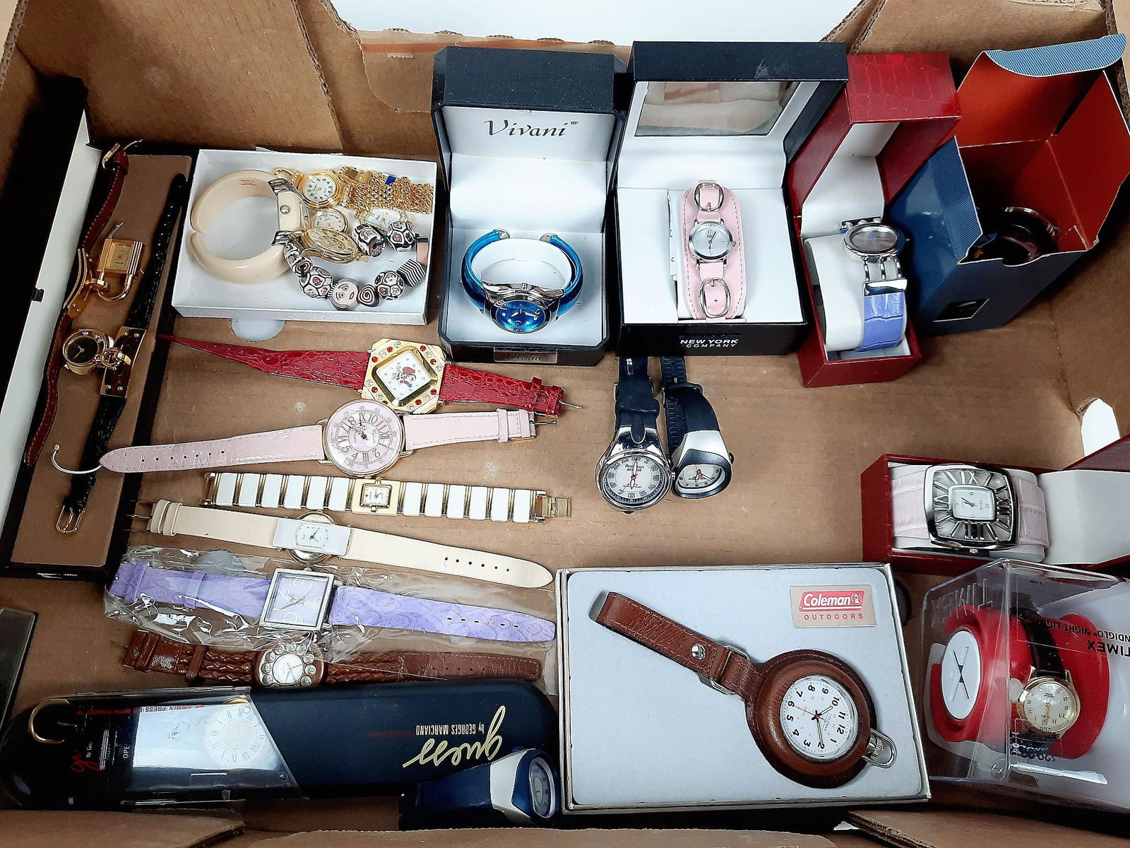 Large Lot Fashion Watches: Includes Guess, Coleman, and more. IMPORTANT: Before bidding, please read the terms and conditions. When you registered for the auction you agreed to these terms and will be required to comply with th