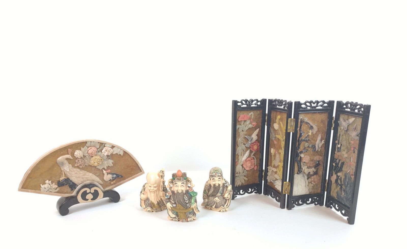5 Asian Carved Articles Incl Mini Screen (1 of 6)