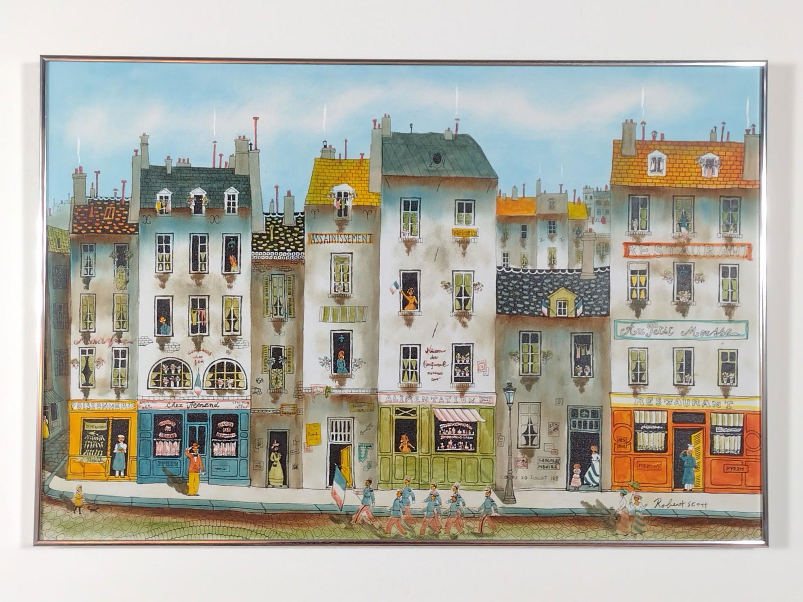 Robert Scott Street Scene Print on Canvas (1 of 2)