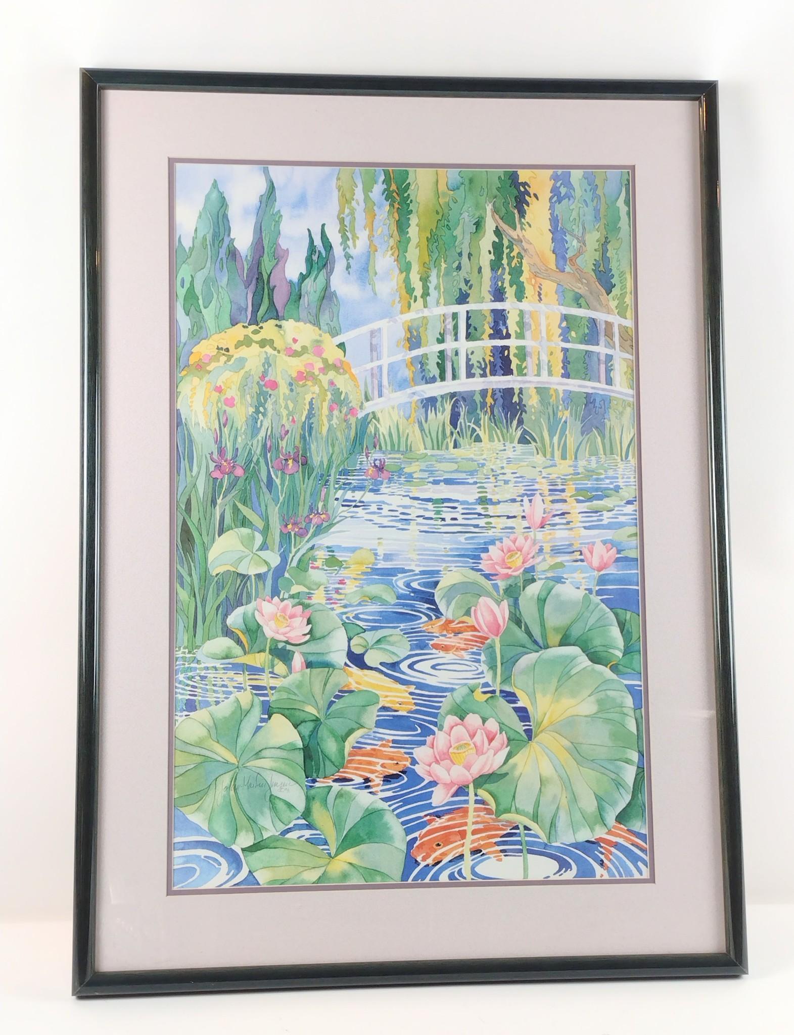 Joan Marfire Jensen Lily Garden Koi Pond Print (1 of 2)
