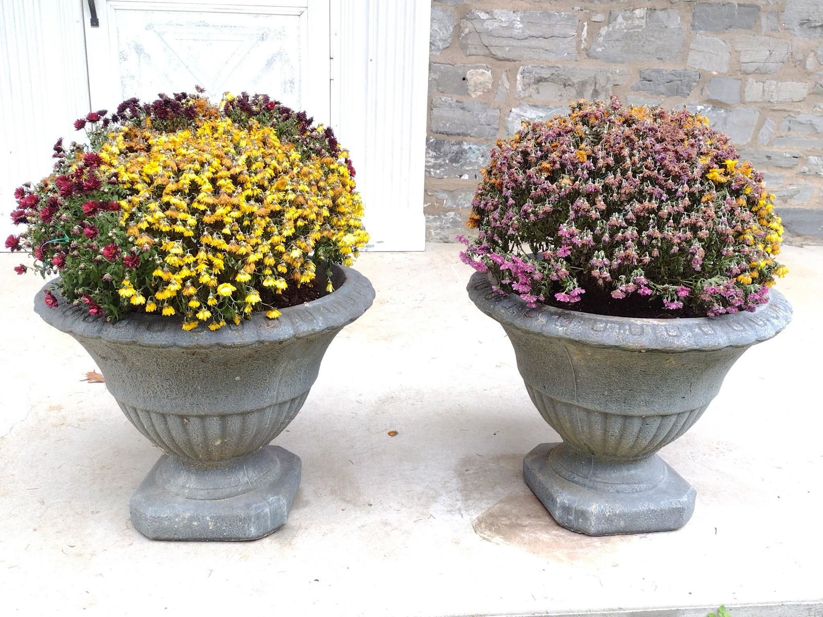 Pair Of Cement Planters (1 of 4)