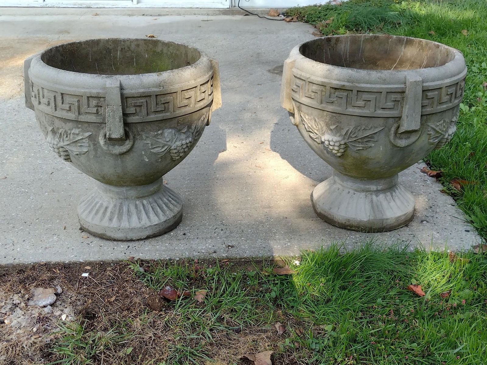 Pair 26" Cement Planters (1 of 5)