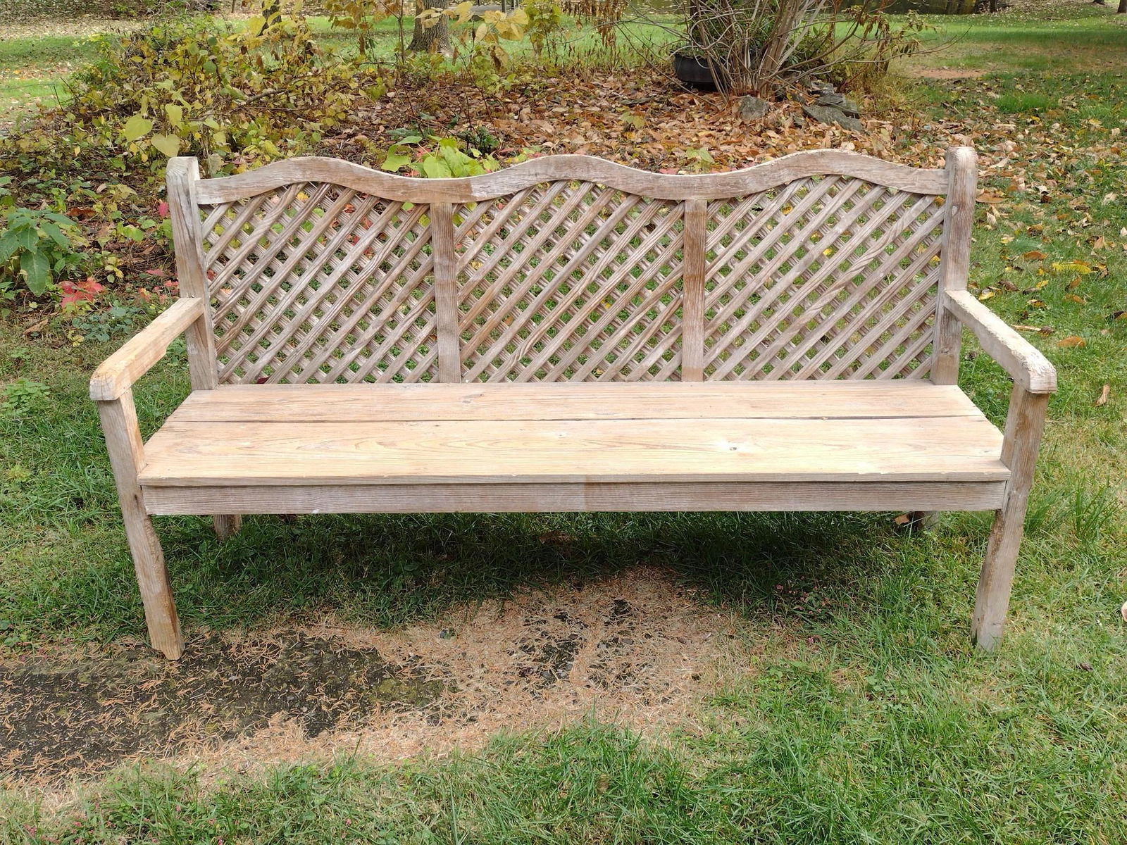 Teak Lattice Back Bench (1 of 7)