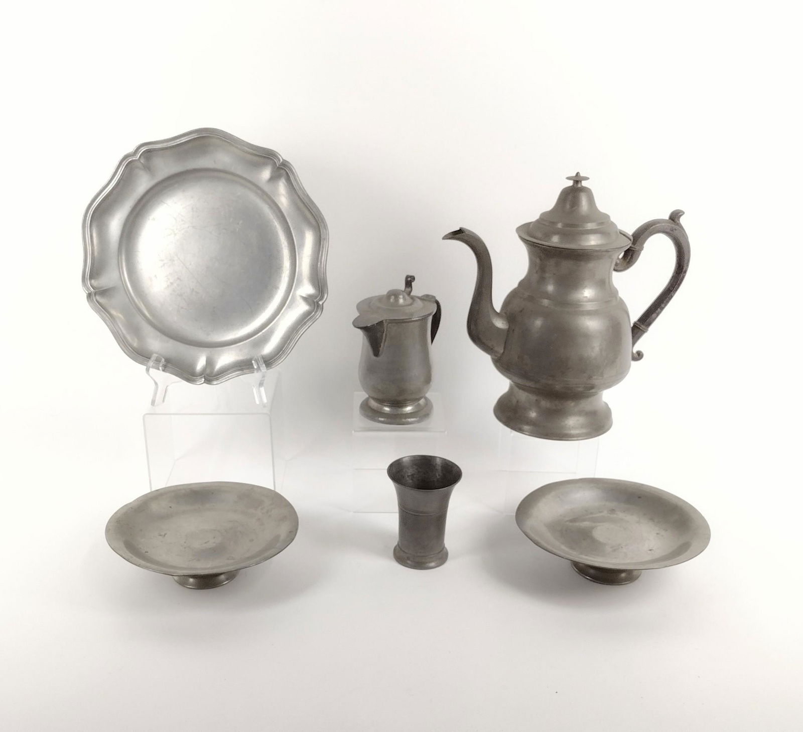 6 Pcs Antique Pewter incl English (1 of 5)