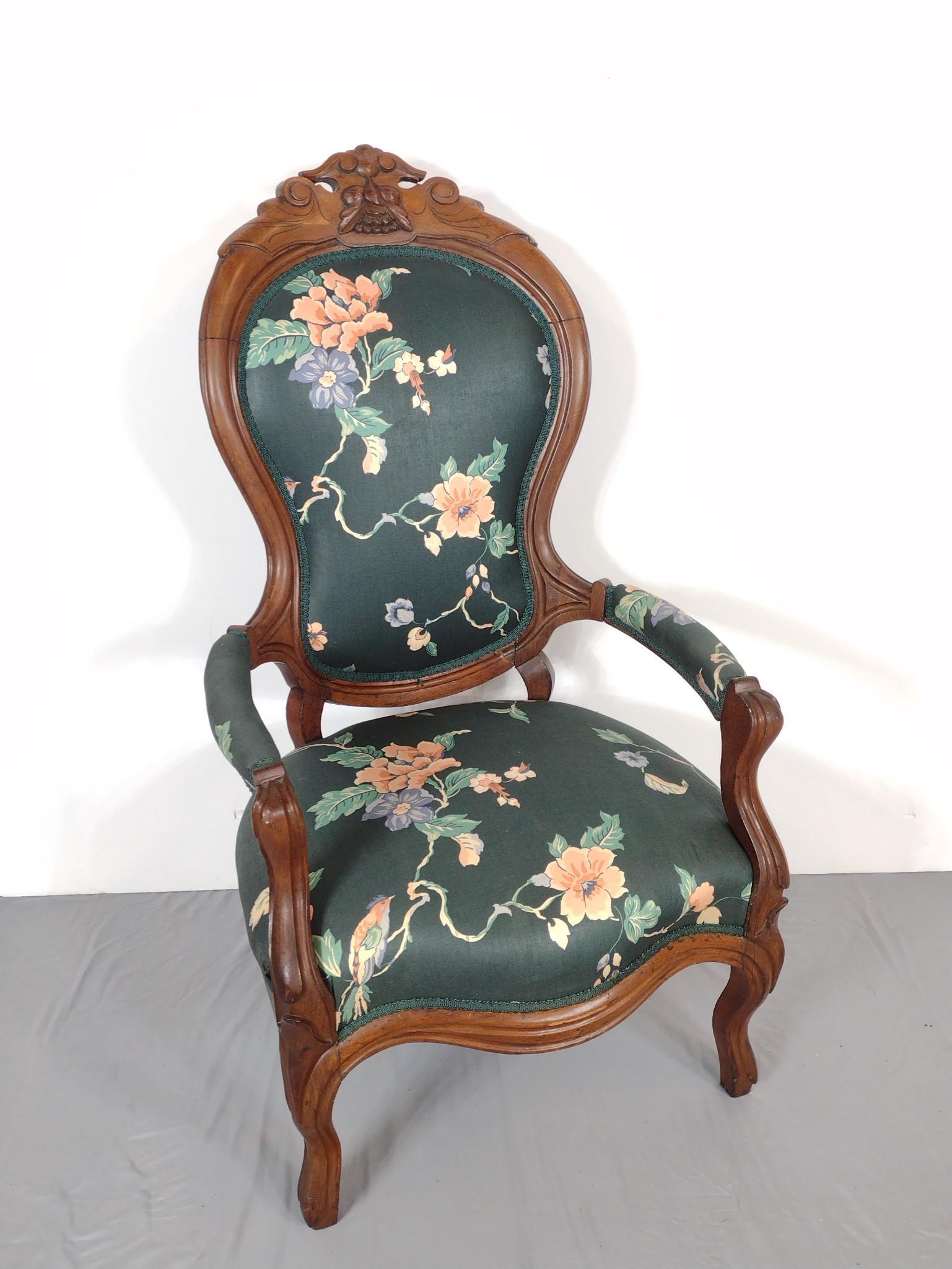 Victorian Floral Print Arm Chair (1 of 5)