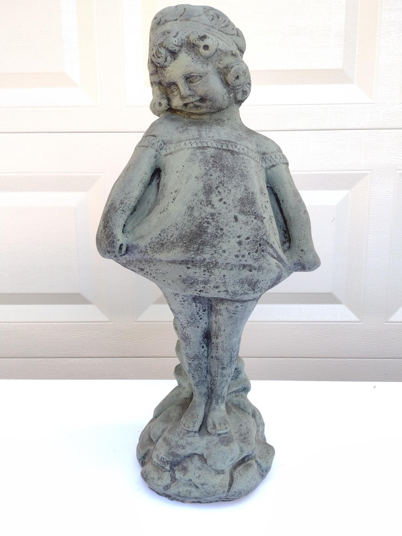 Cement Statue Of Little Girl (1 of 5)