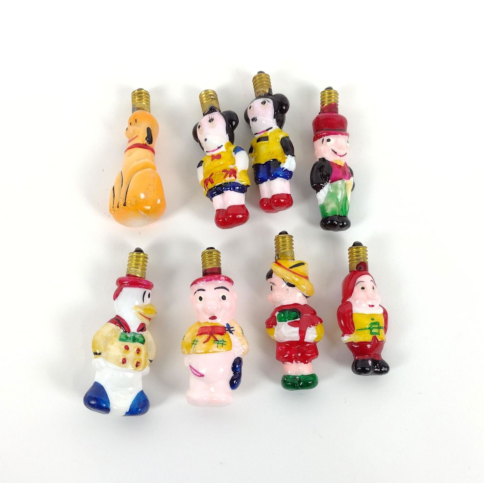 8 Milk Glass Light Bulbs incl Mickey & Friends (1 of 2)