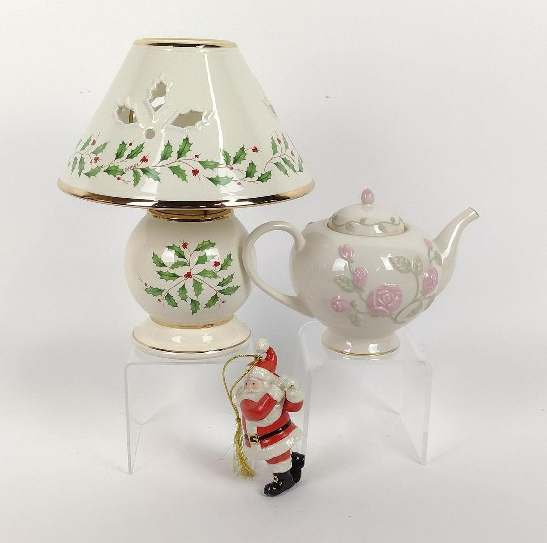 3 Pcs Lenox incl Holly Berry Candle Lamp (1 of 2)