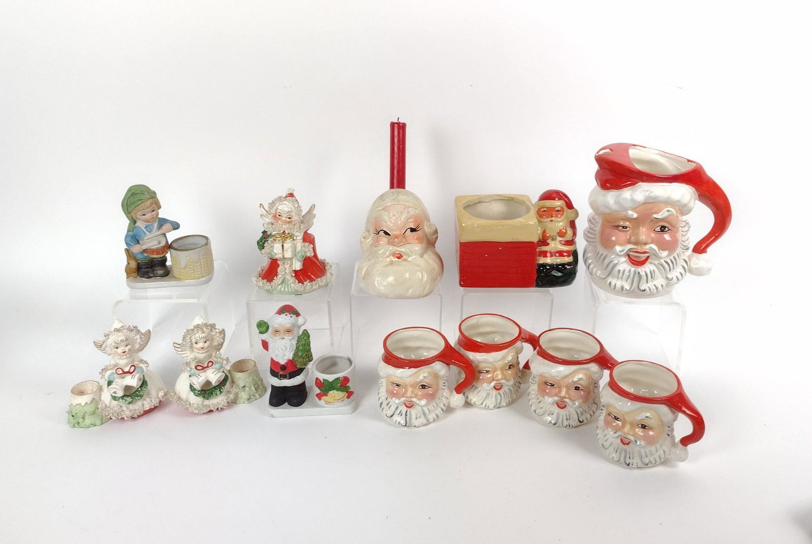 12 Ceramic Santa's incl Tom & Jerry Set (1 of 5)