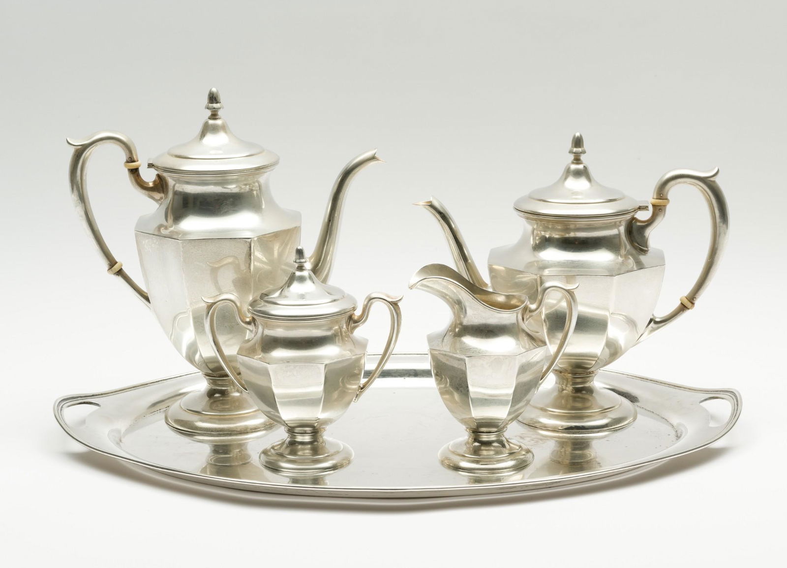 5 Pc Fred M. Hirsch Co. Sterling Coffee and Tea Set (1 of 16)