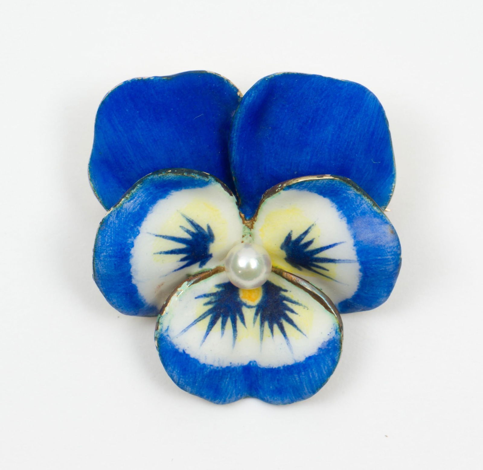 14K Gold & Blue Enamel Pansy Pin/Pendant (1 of 3)