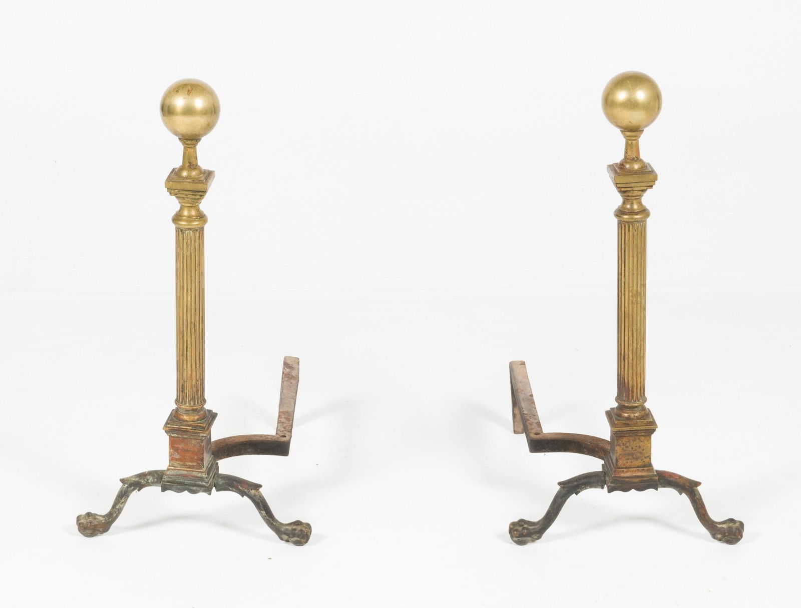 Pair of 19th Century Brass Andirons (1 of 4)