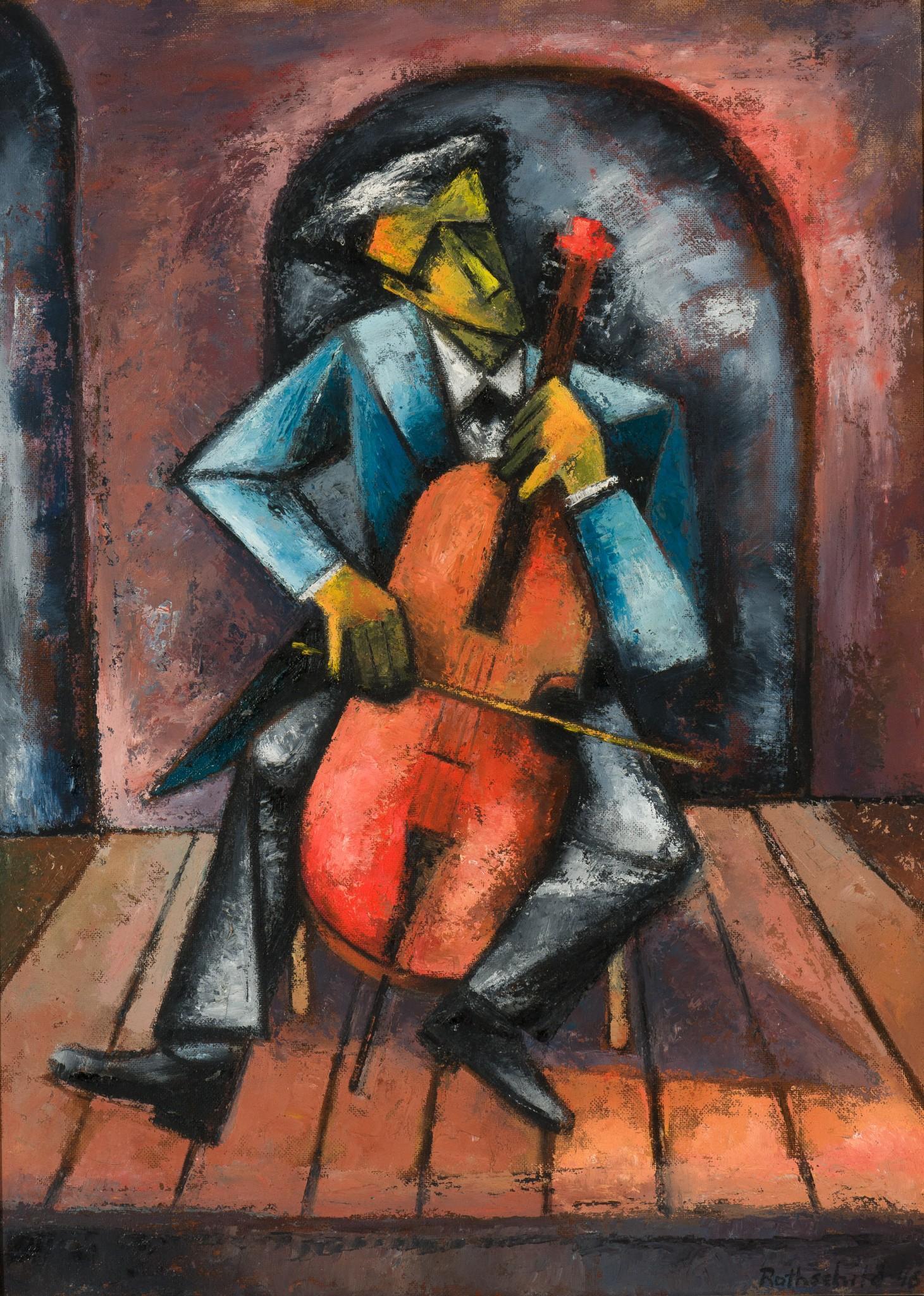 Abstract Portrait of a Cellist signed Rothschild (1 of 4)