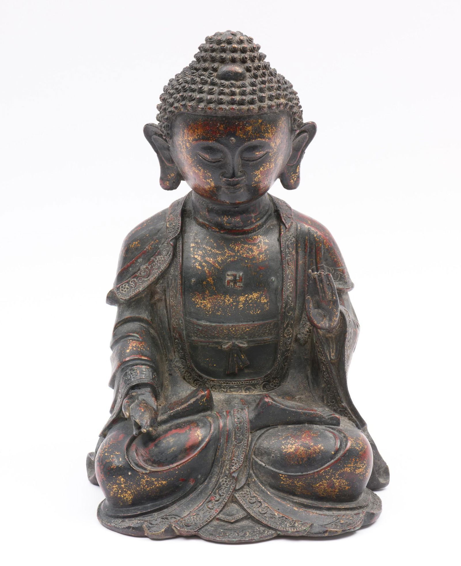18th C Chinese Gilt Bronze Shakyamuni Buddha (1 of 5)