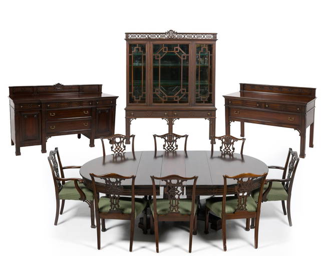 Berkey And Gay Chinese Chippendale Colonial Revival Dining Room Set