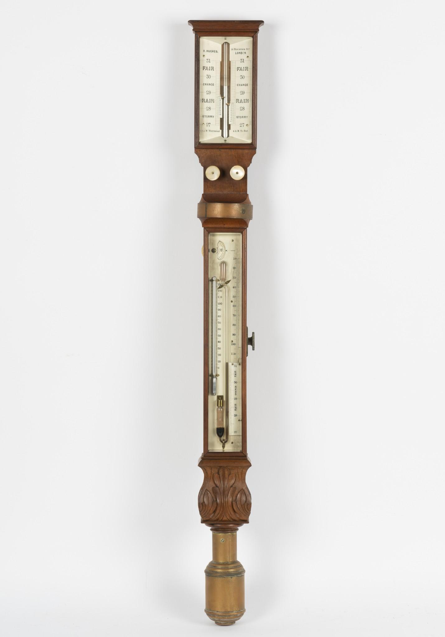 H. Hughes Bow-Front Stick Barometer (1 of 6)
