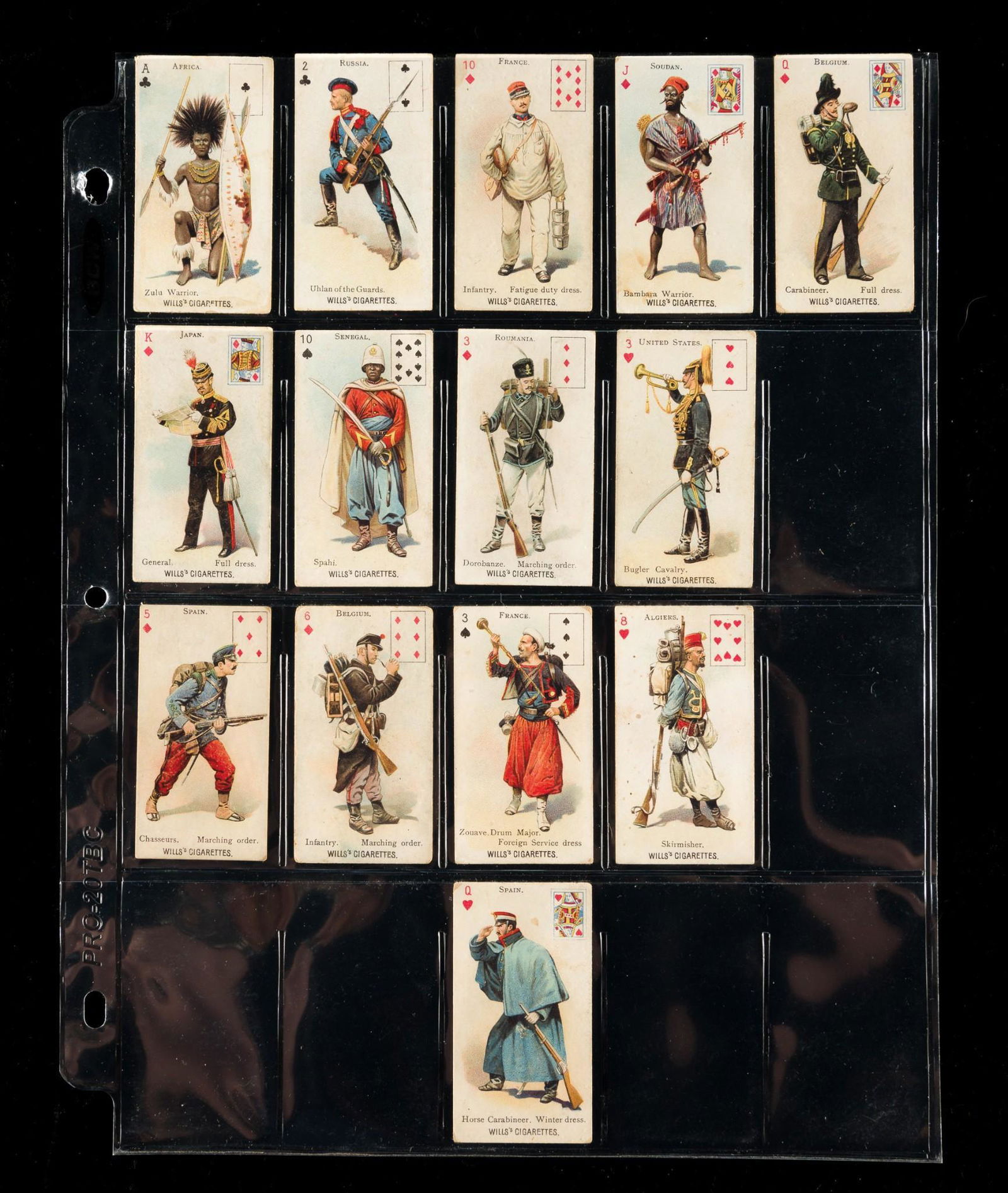 14 of 52 Soldiers of the World Cigarette Cards (1 of 2)