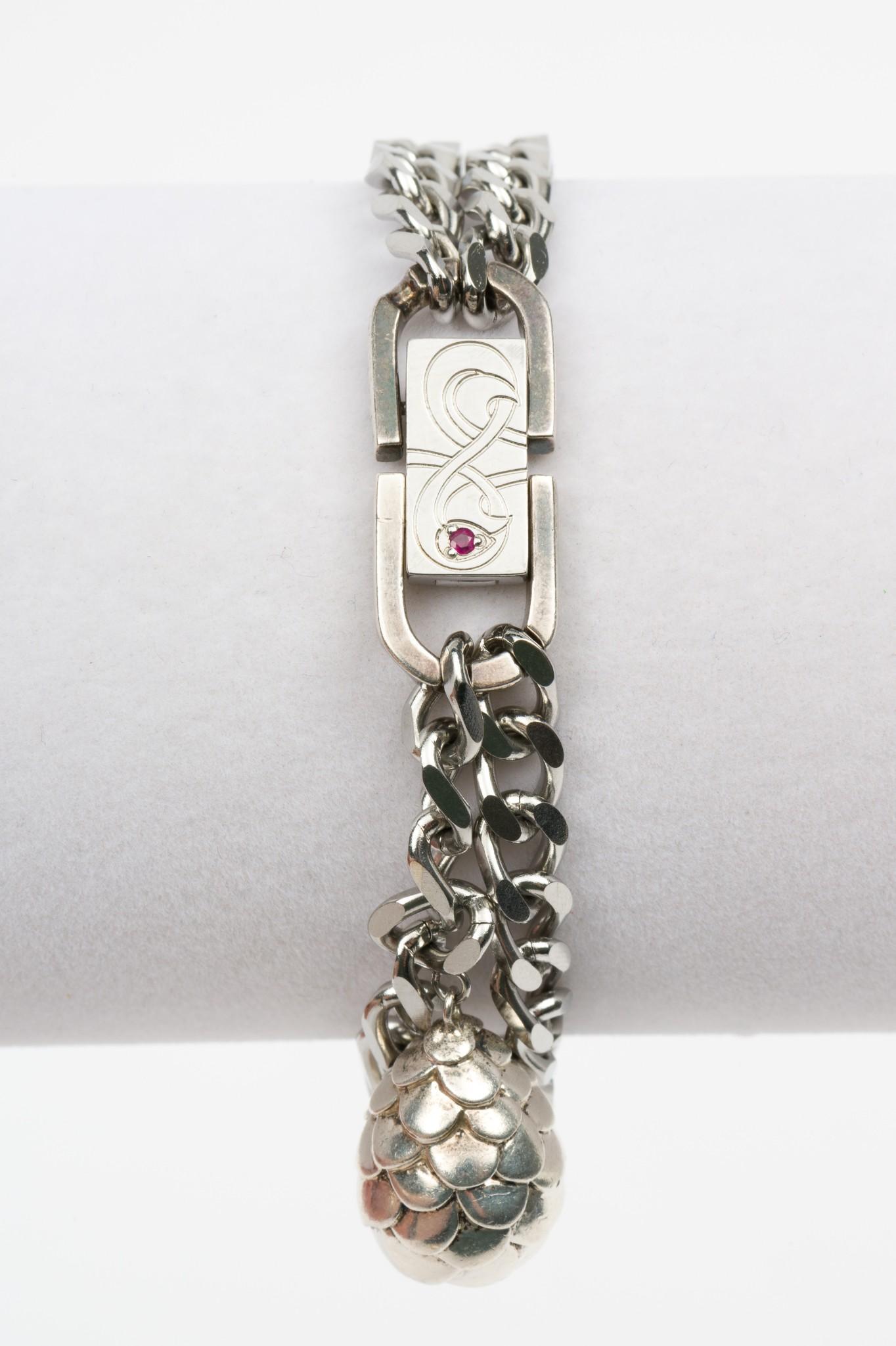 Bill Sanderson True Blood Udi Behr Bracelet: Designed by Udi Behr as part of his True Blood Collection. Stainless steel with ruby and sterling. Bill Sanderson received this bracelet at a 2009 Luxury Lounge Party in Beverly Hills. Sanderson was i