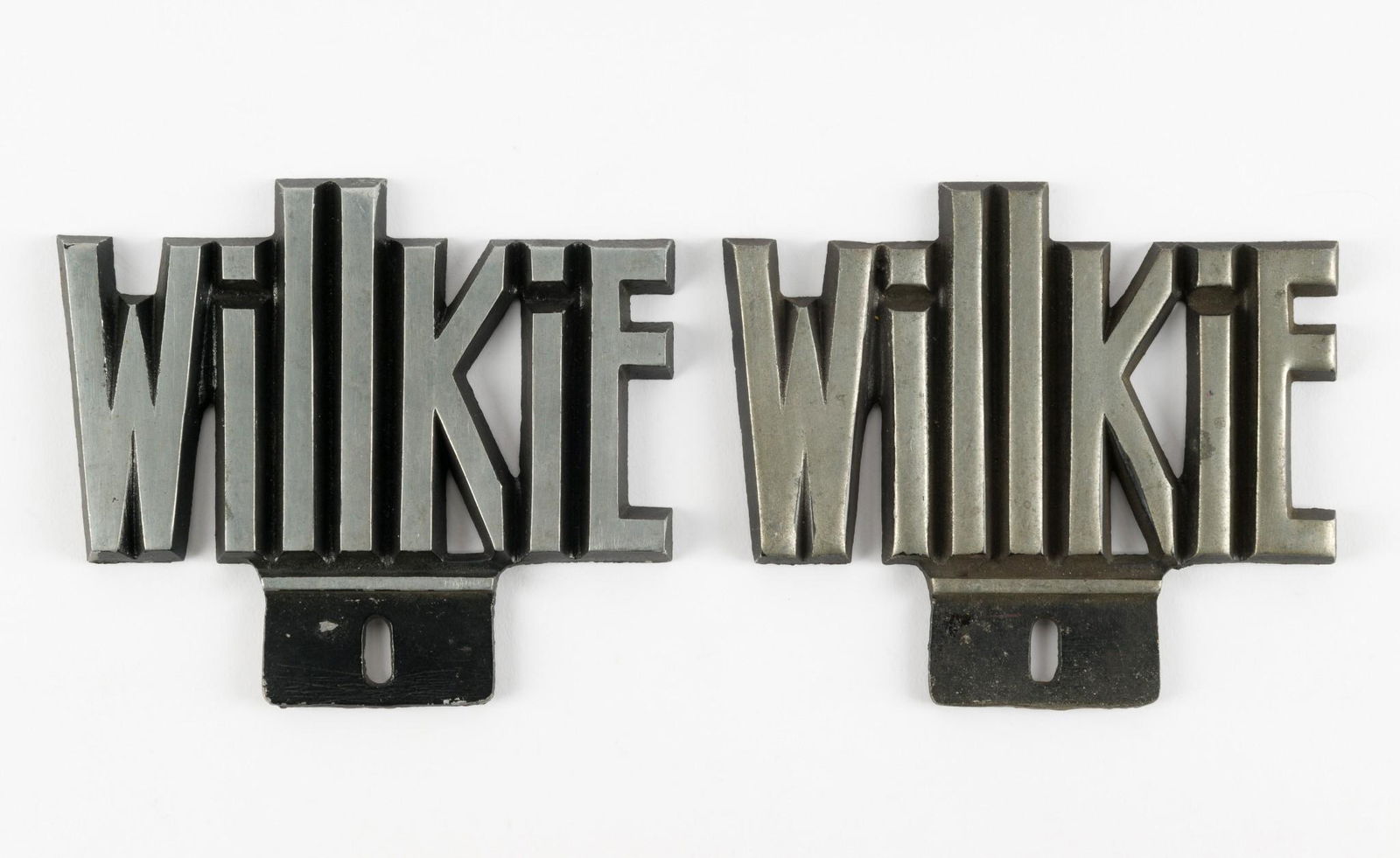 2 Metal Willkie License Plate Toppers (1 of 2)
