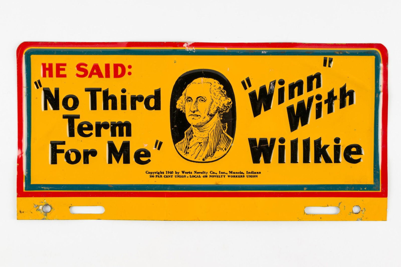 "Winn" with Willkie License Plate Topper (1 of 4)