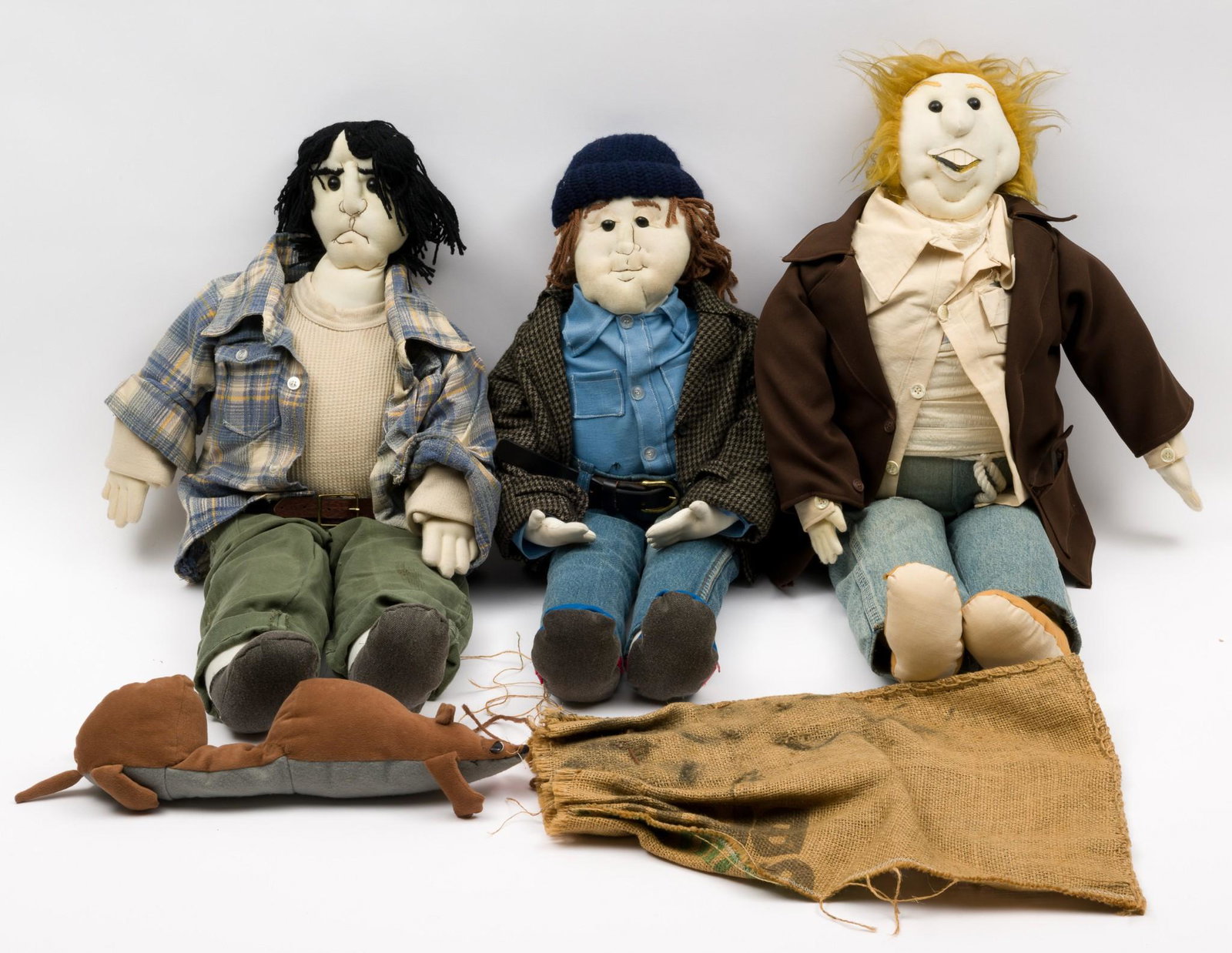 Newhart Larry, Darryl, & Darryl Dolls: Cloth dolls in the likeness of Larry, his brother Darryl, and his other brother Darryl. Made for actor William Sanderson who portrayed Larry in the popular 1980s series Newhart. Also comes with Darryl