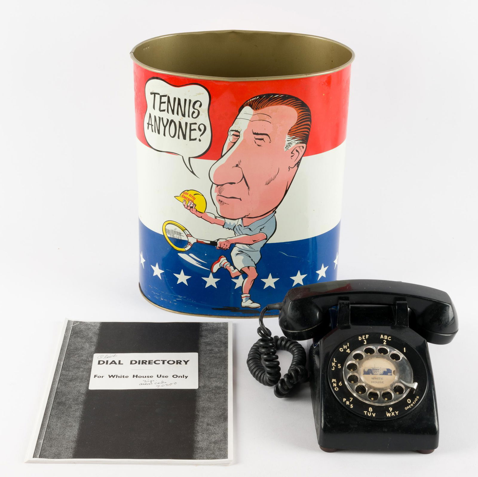 White House Telephone, Directory, & Nixon/Agnew Trashcan (1 of 8)