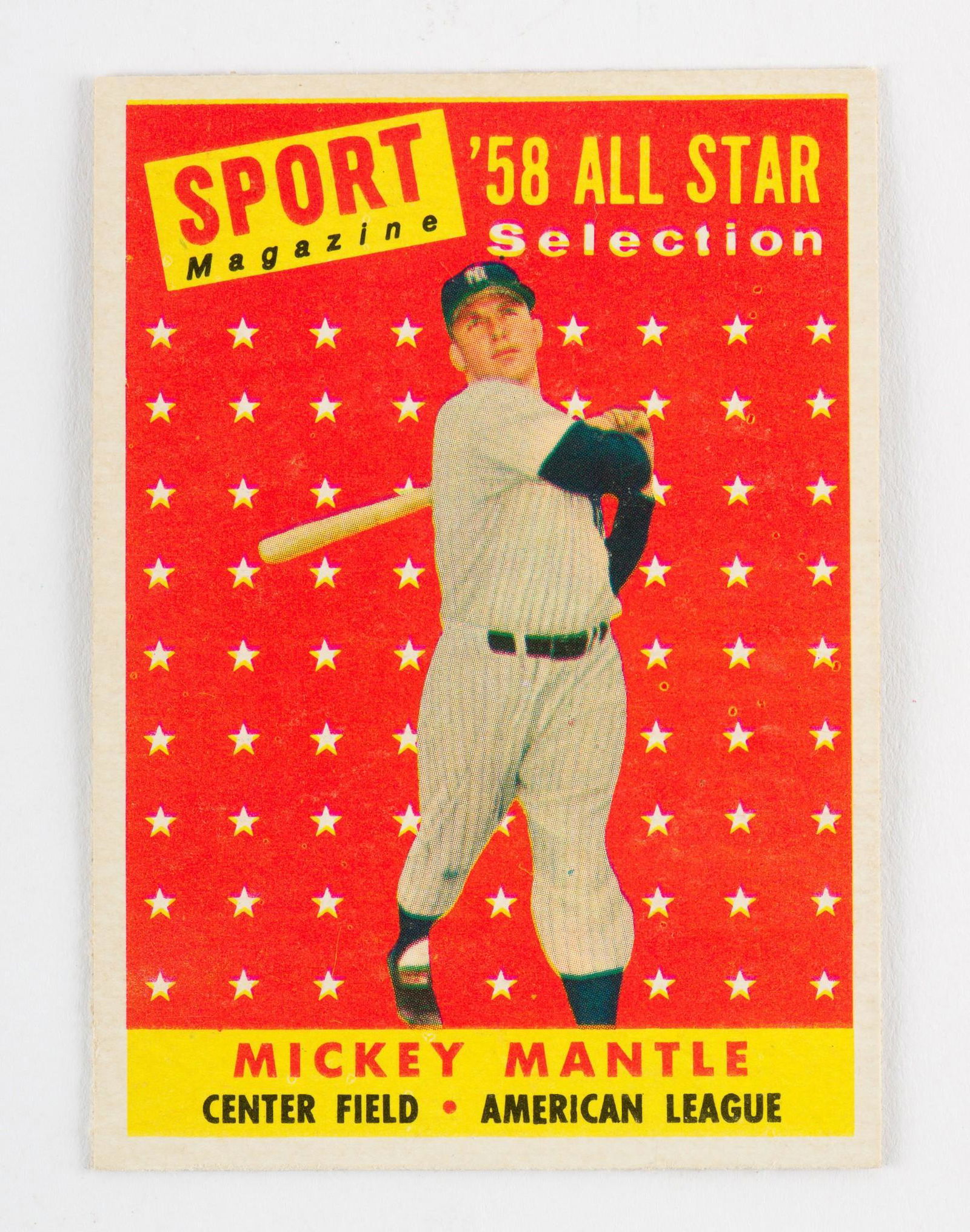 1958 Mantle Vintage Topps H.O.F. Baseball Card (1 of 2)