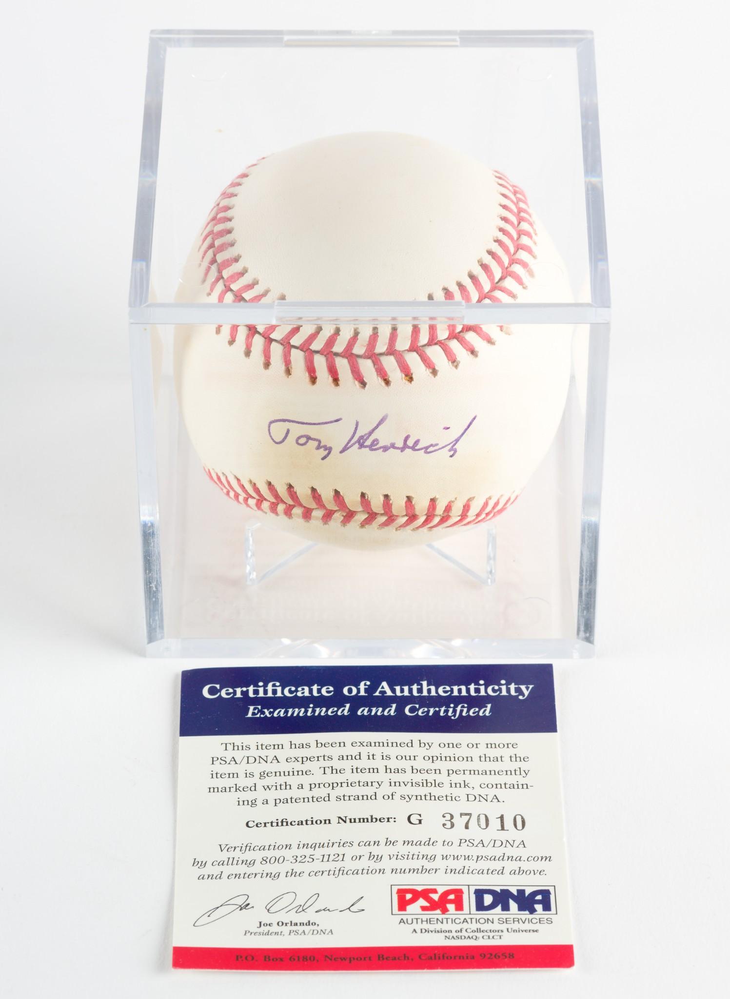 Tom Henrich Autographed Baseball (1 of 4)
