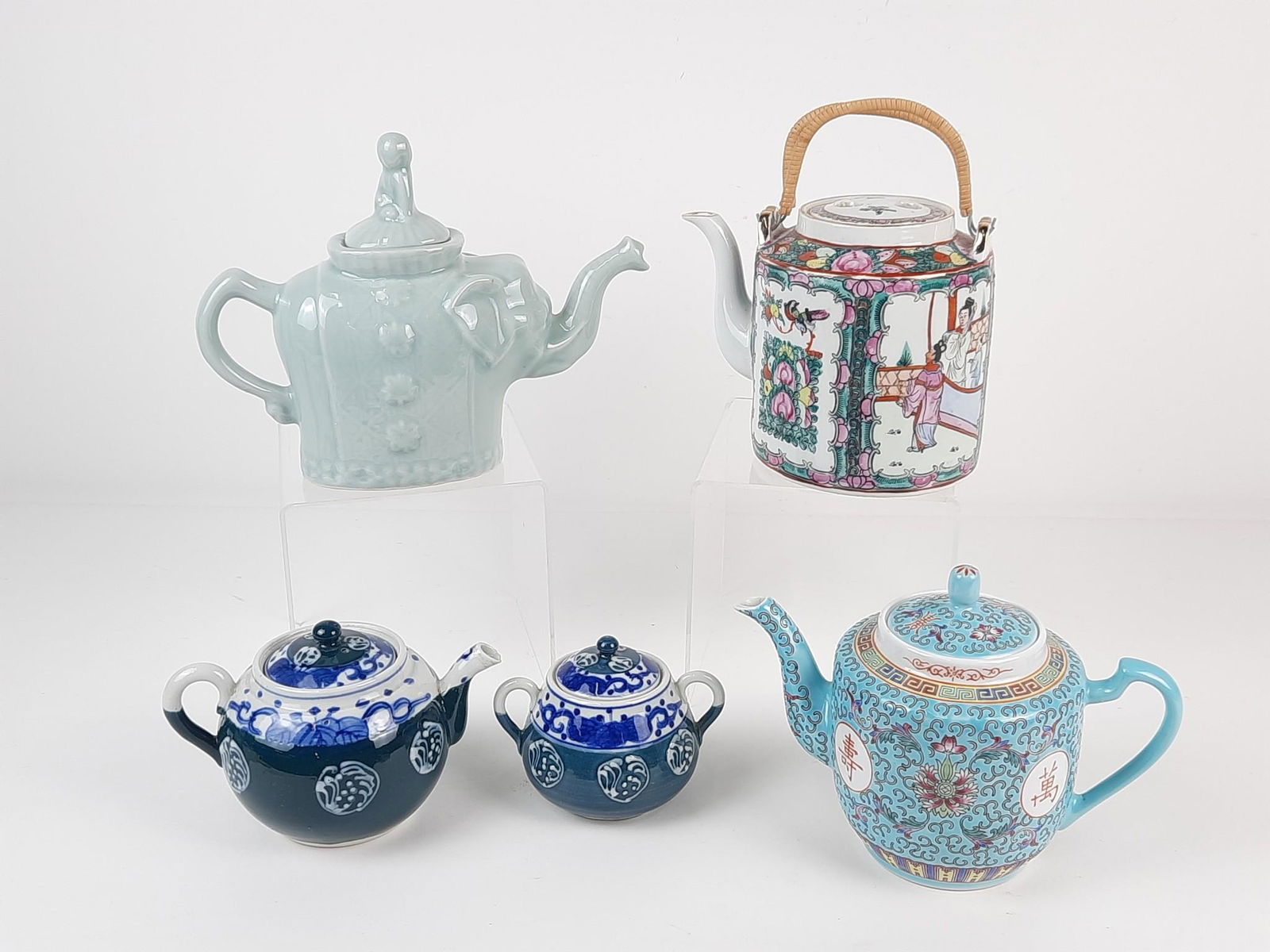 5 Asian Teapots incl Celadon (1 of 5)