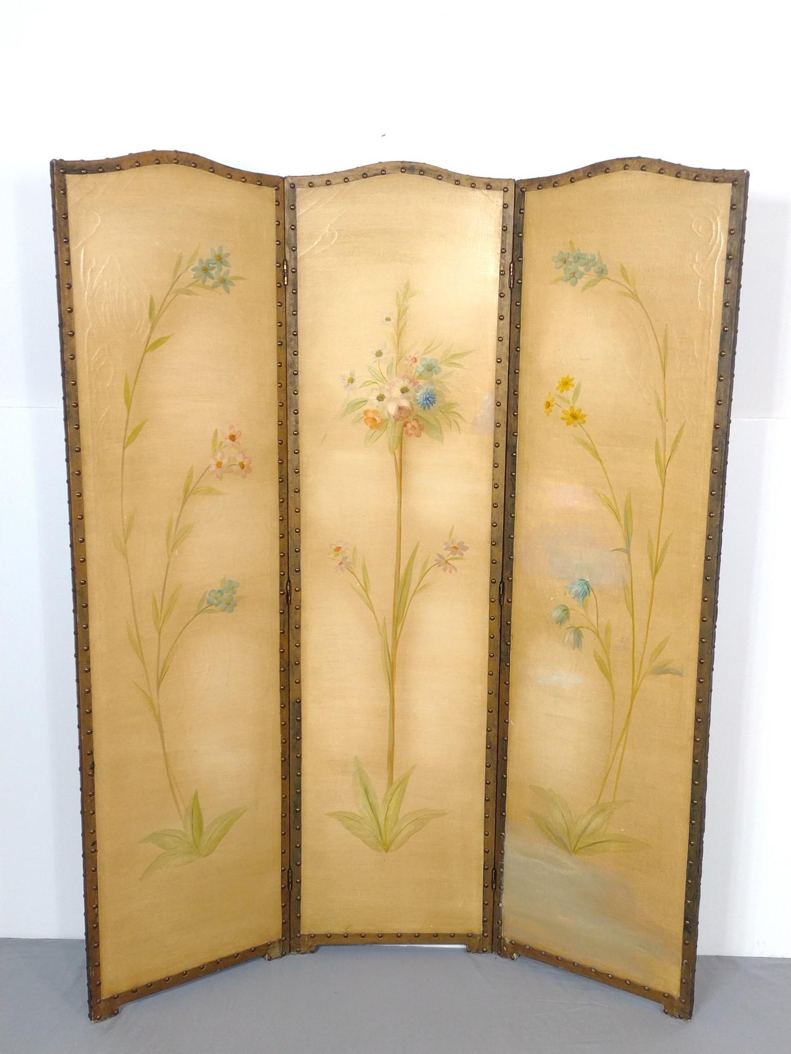 Roman Art Screen Co 3 Panel Hand Painted Room Screen (1 of 7)