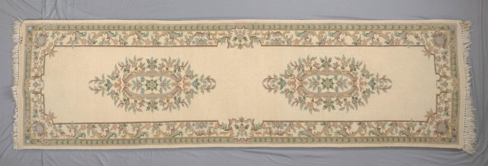 Floral Chinese Carved Runner: 2' 7" wide X 8' 10" long. MEG IMPORTANT: Before bidding, please read the terms and conditions. When you registered for the auction you agreed to these terms and will be required to comply with them.