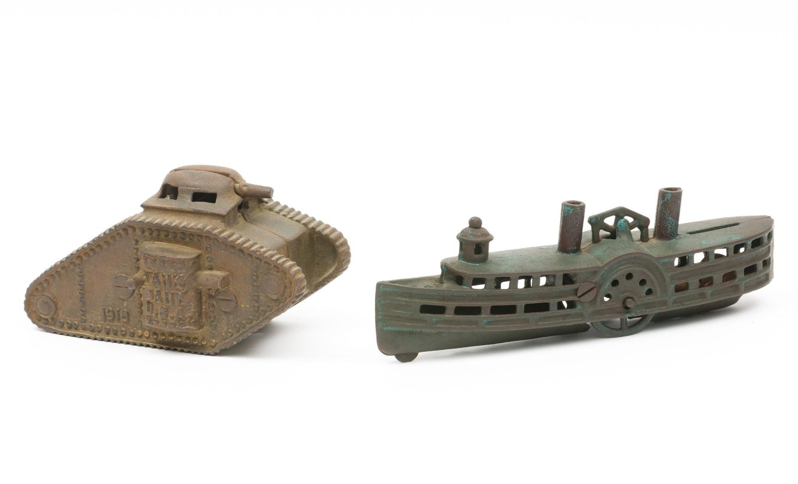 Tank & Steamship Still Banks (1 of 7)