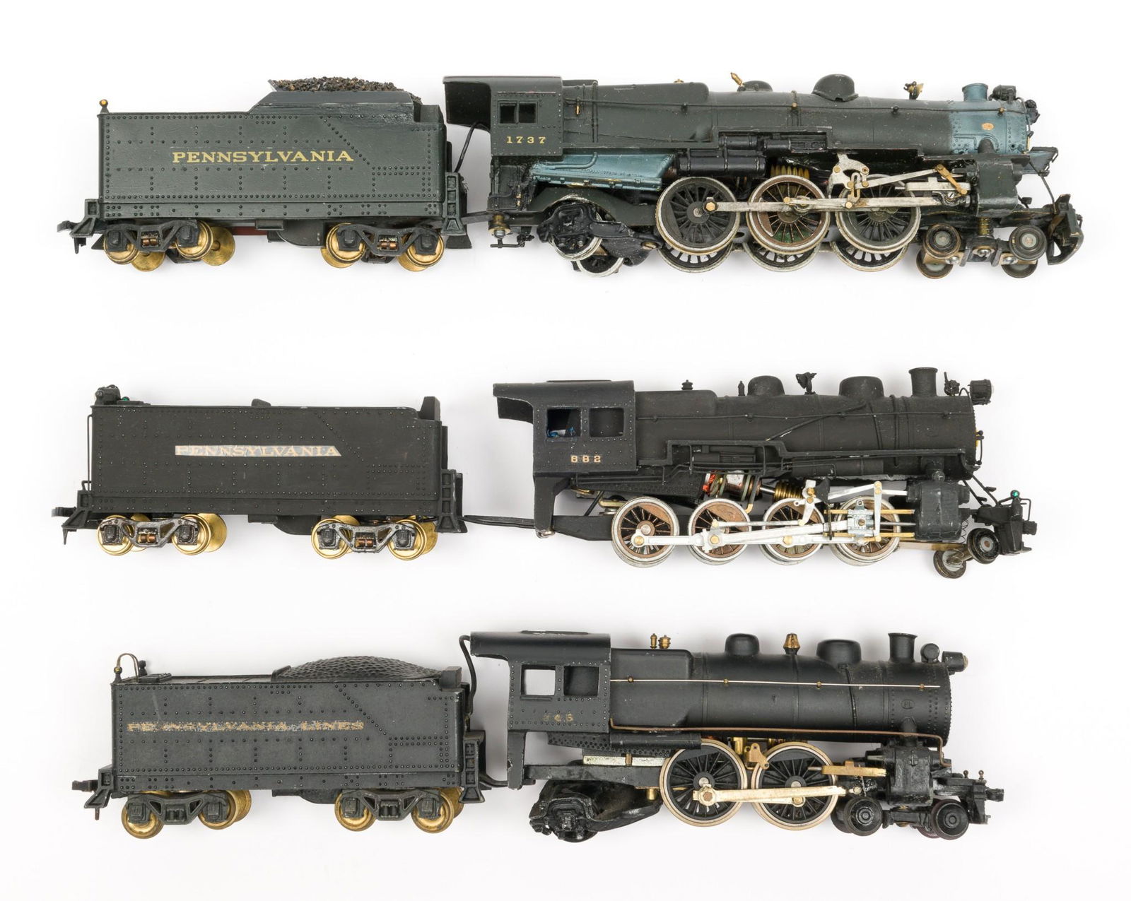 3 HO PRR Steam Engines With Coal Cars (1 of 10)