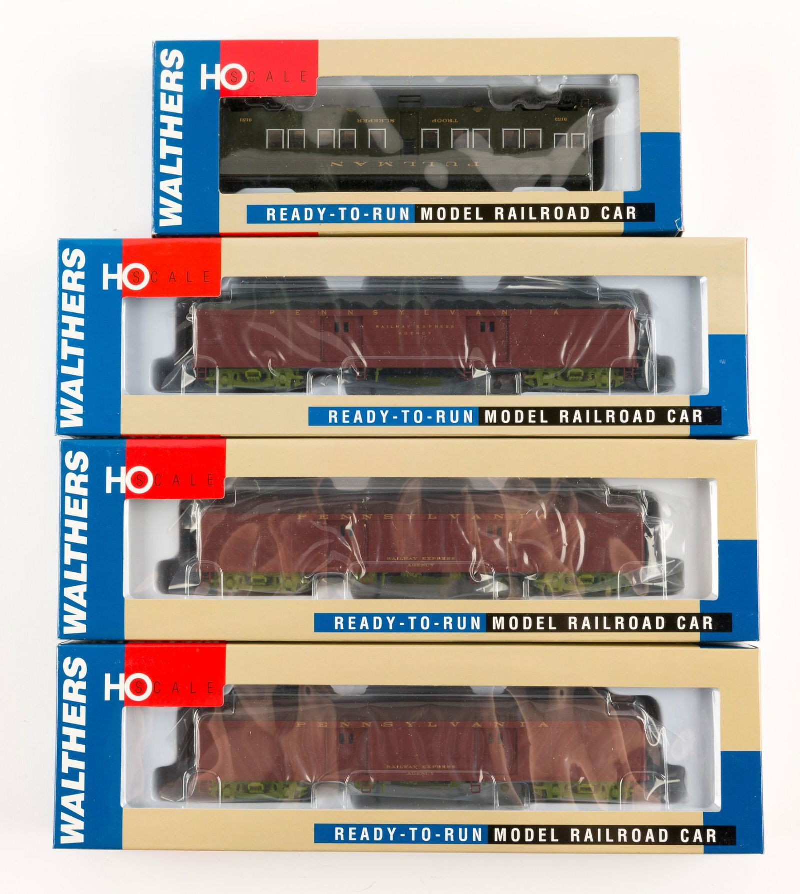 4 Ho Walthers Ready-To-Run Model RR Cars incl PRR (1 of 2)