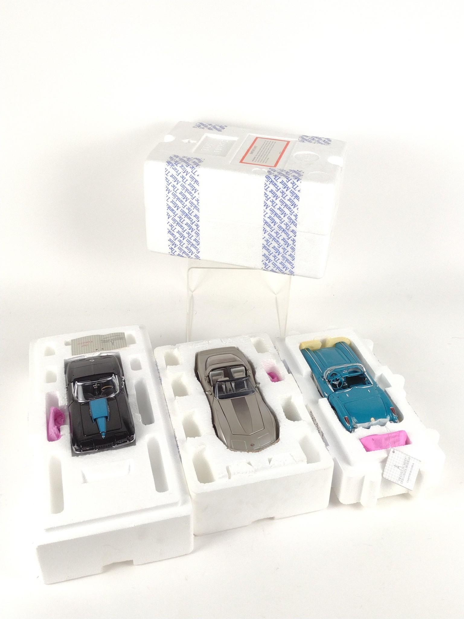 4 Franklin Mint 1:24 Scale Corvette Collectible Cars w/OBs (1 of 6)