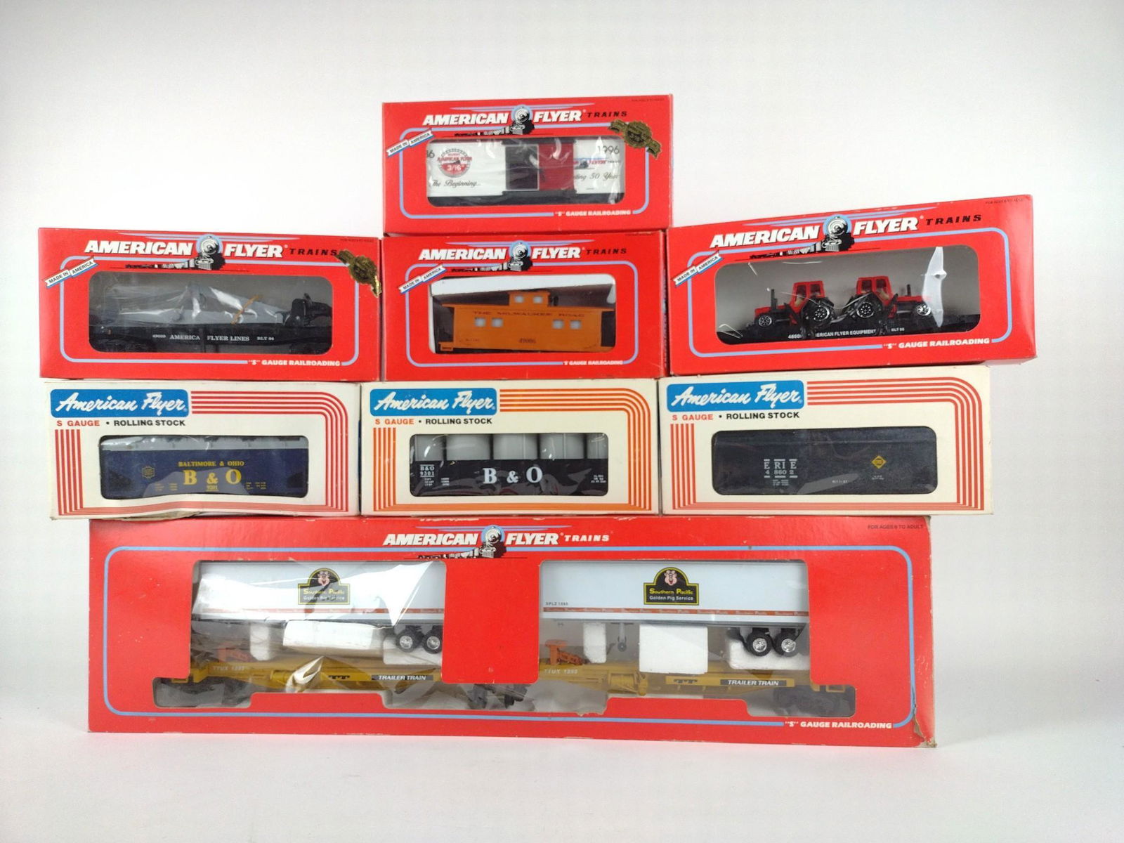 8 American Flyer S Gauge Rolling Stock w/OBs (1 of 3)