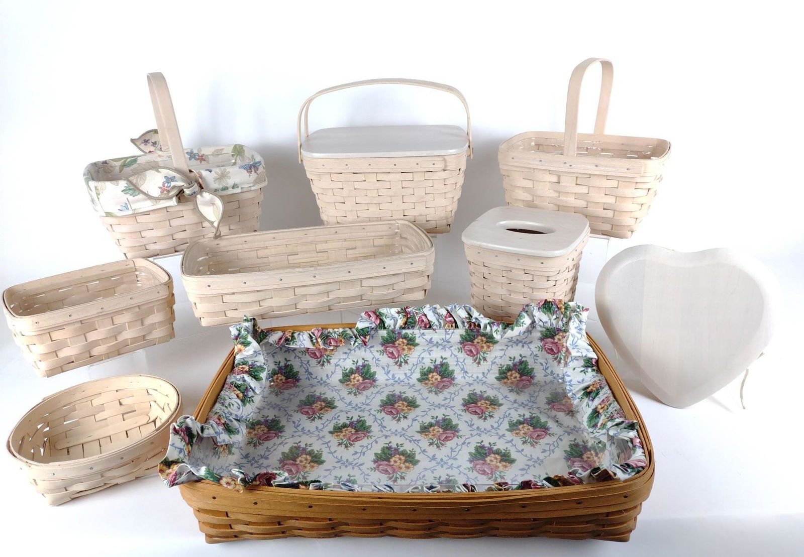 9 Longaberger Baskets incl Sewing Basket (1 of 3)