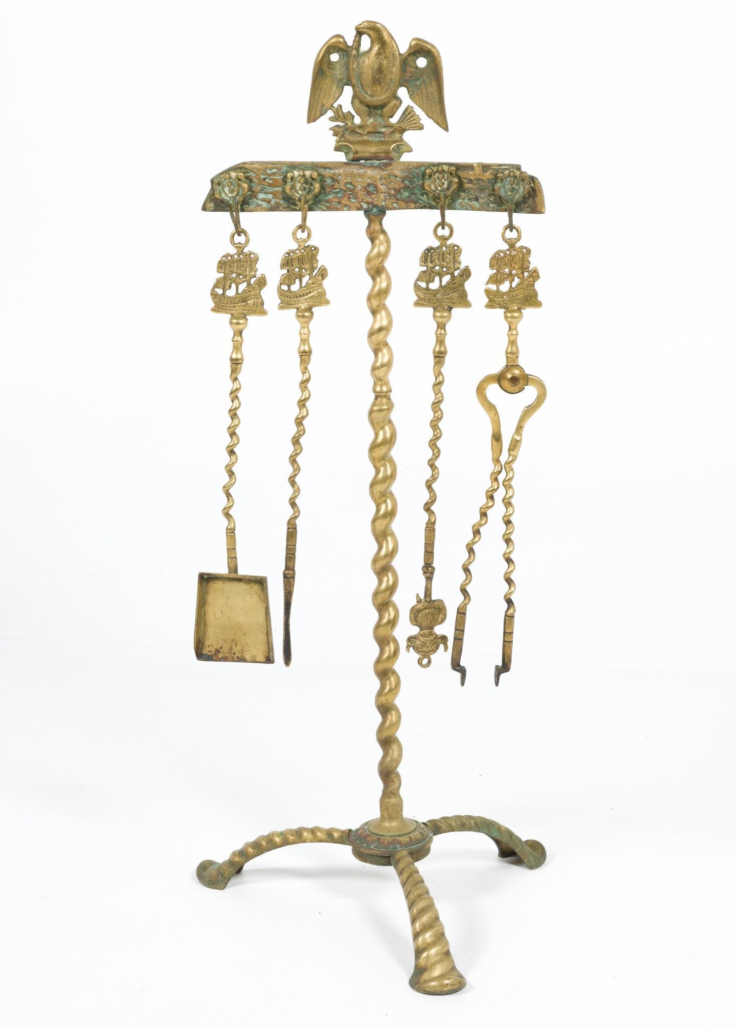 19th Century Brass Fireplace Set (1 of 9)