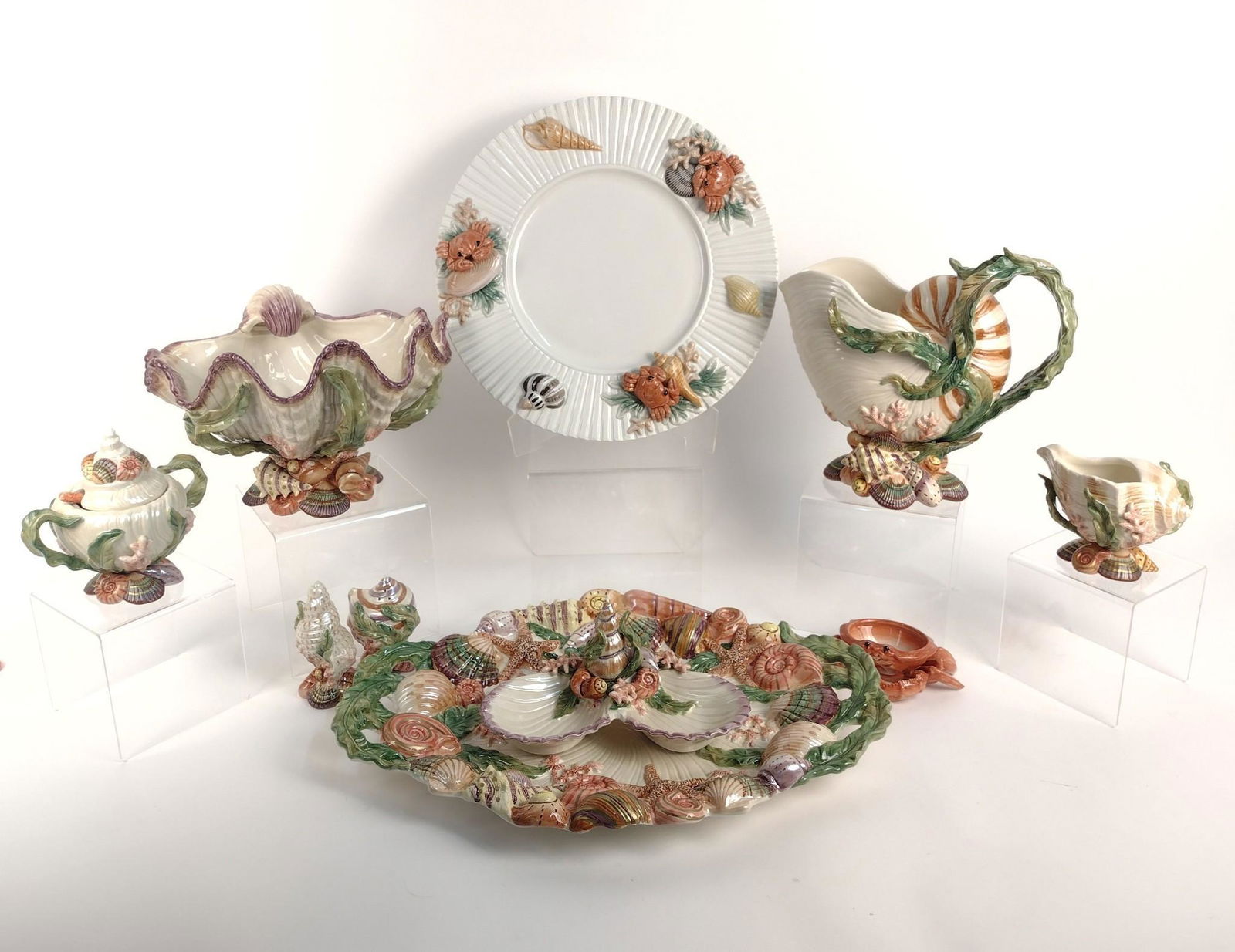 10 Fitz & Floyd Sea Shell Serving Pieces (1 of 2)