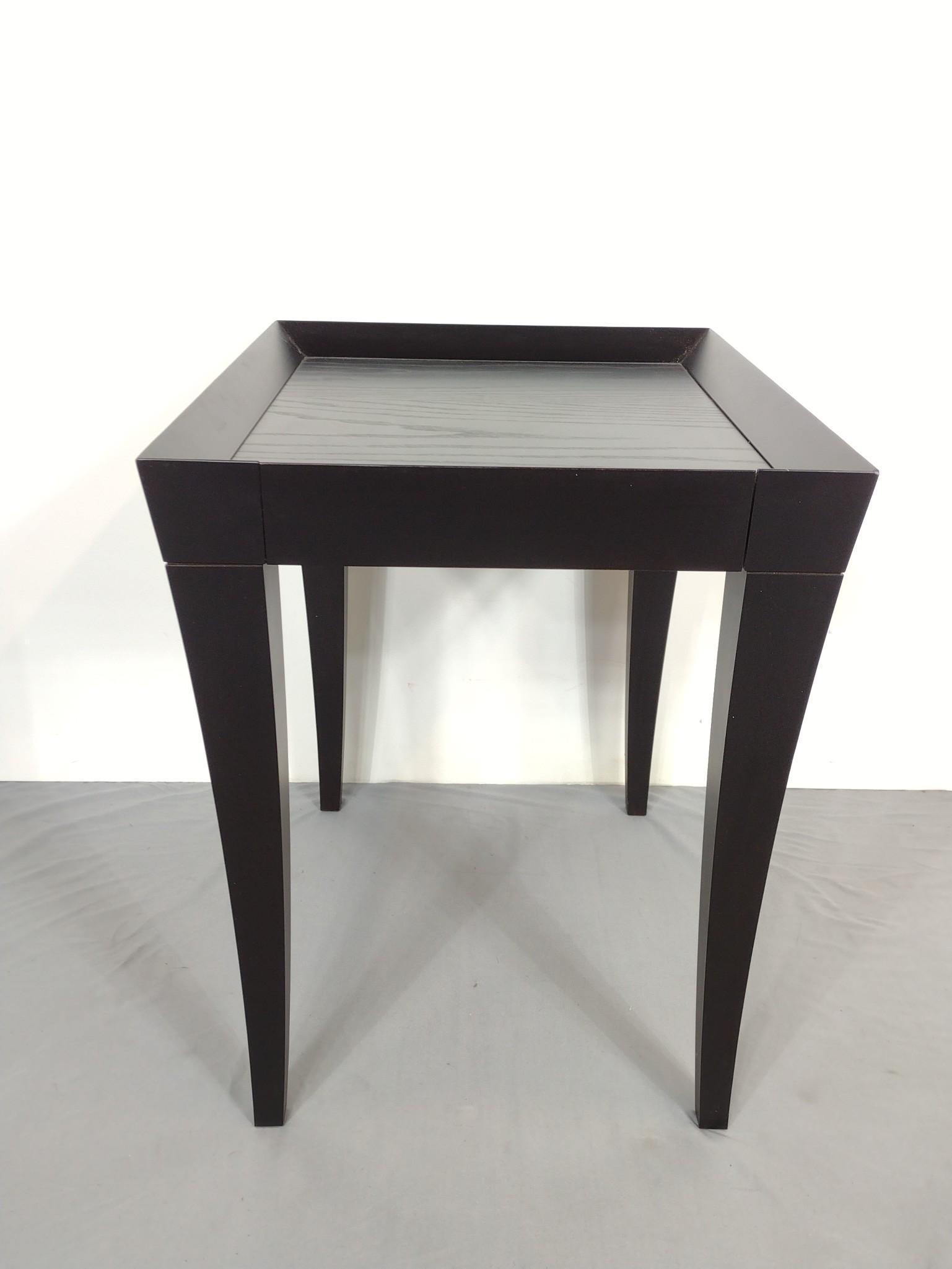 Baronet End Table: 20" wide X 26-1/4" deep X 24" high. MG. IMPORTANT: Before bidding, please read the terms and conditions. When you registered for the auction you agreed to these terms and will be required to comply wi