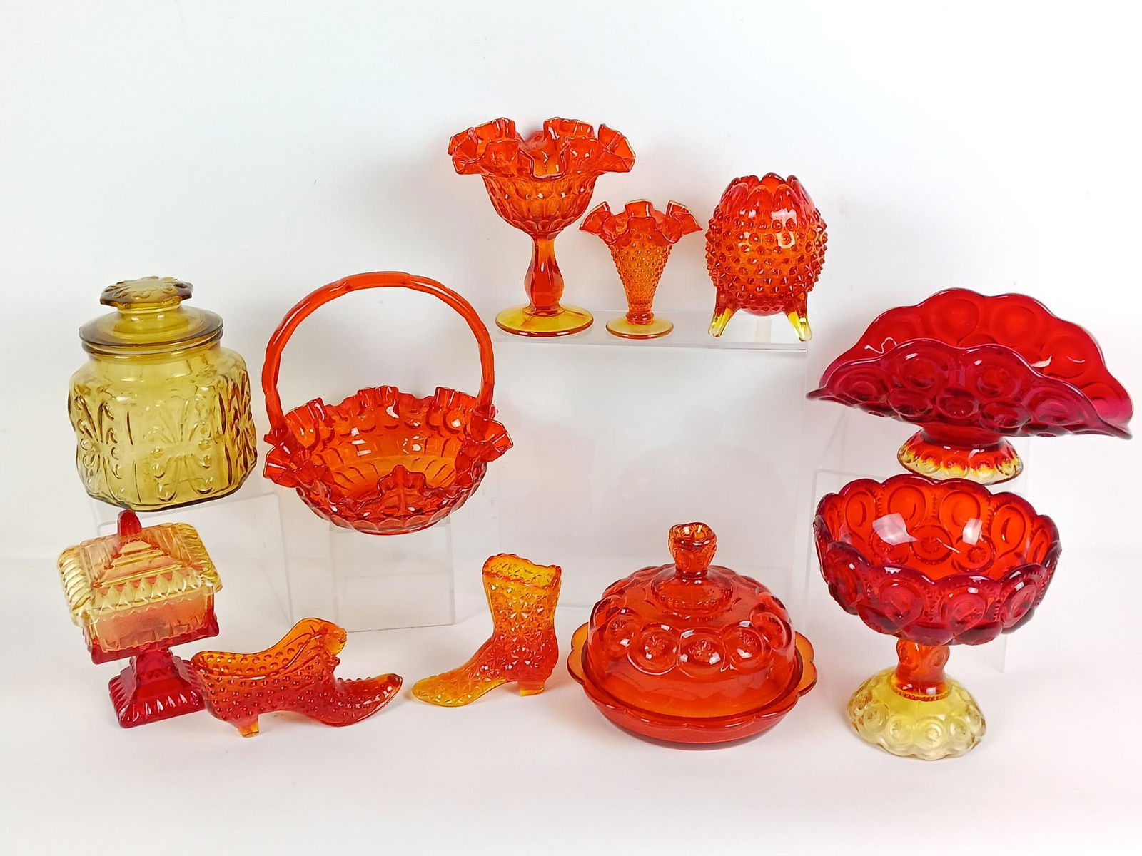 11 Pcs Colored Glass incl LE Smith Moon and Star (1 of 2)