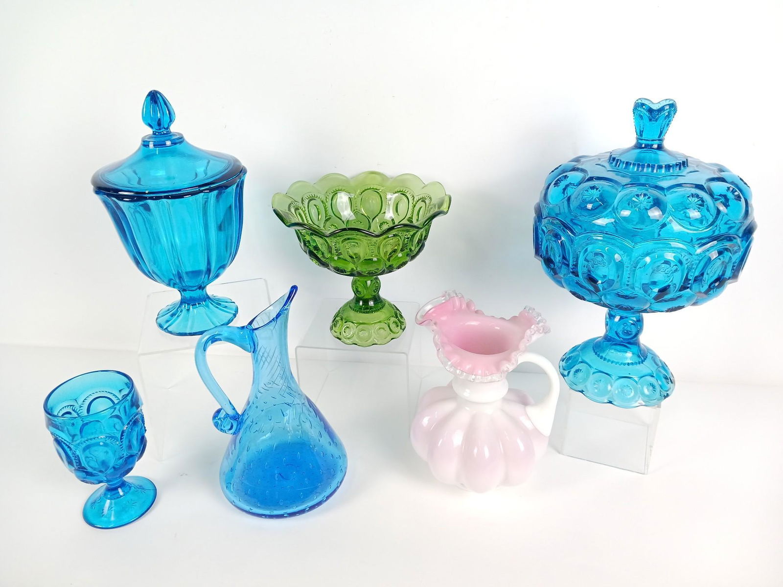 6 Pcs Colored Glass incl LE Smith Moon and Star (1 of 5)