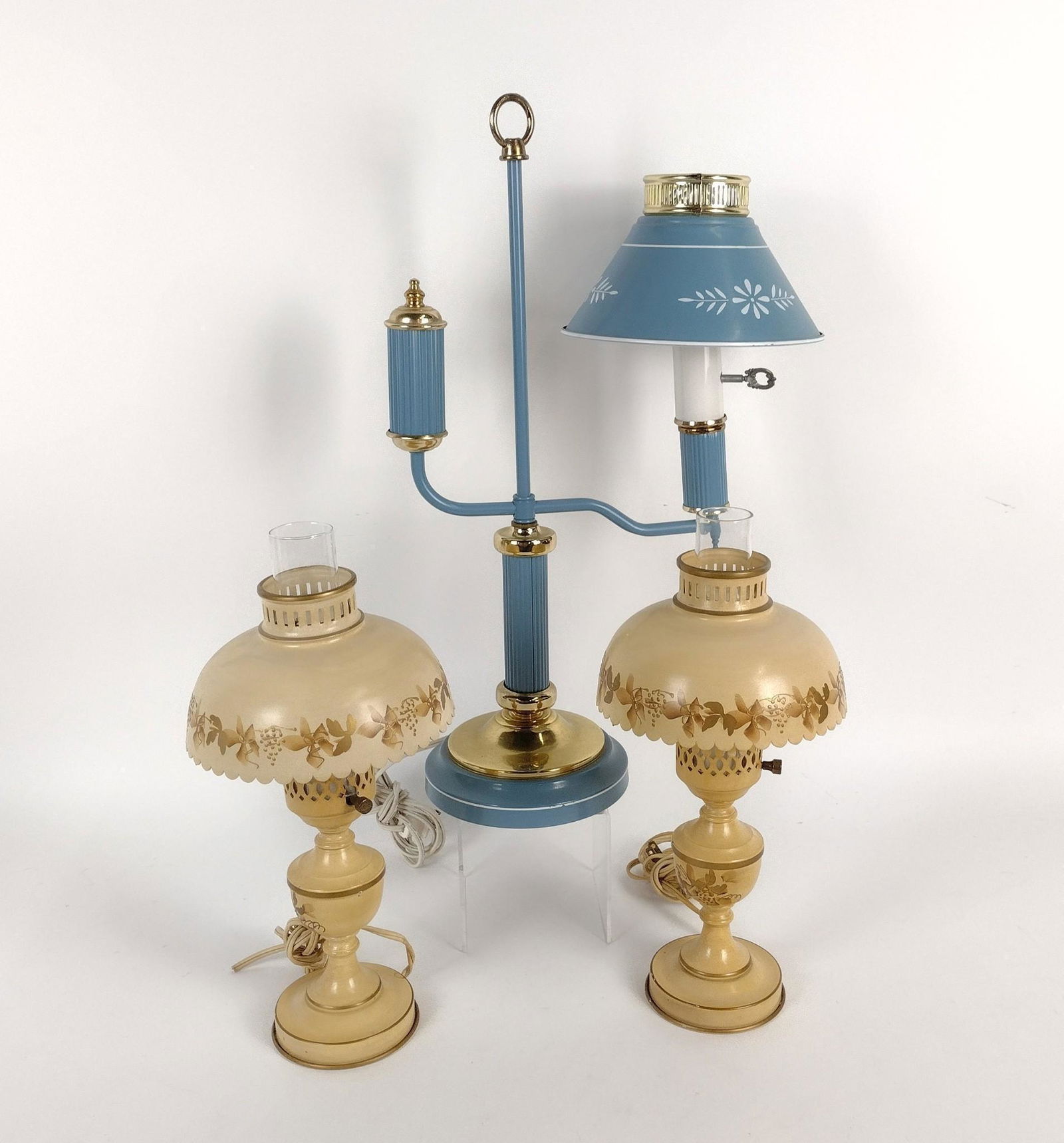 4 Pcs incl Tole Painted and Lamps (1 of 6)