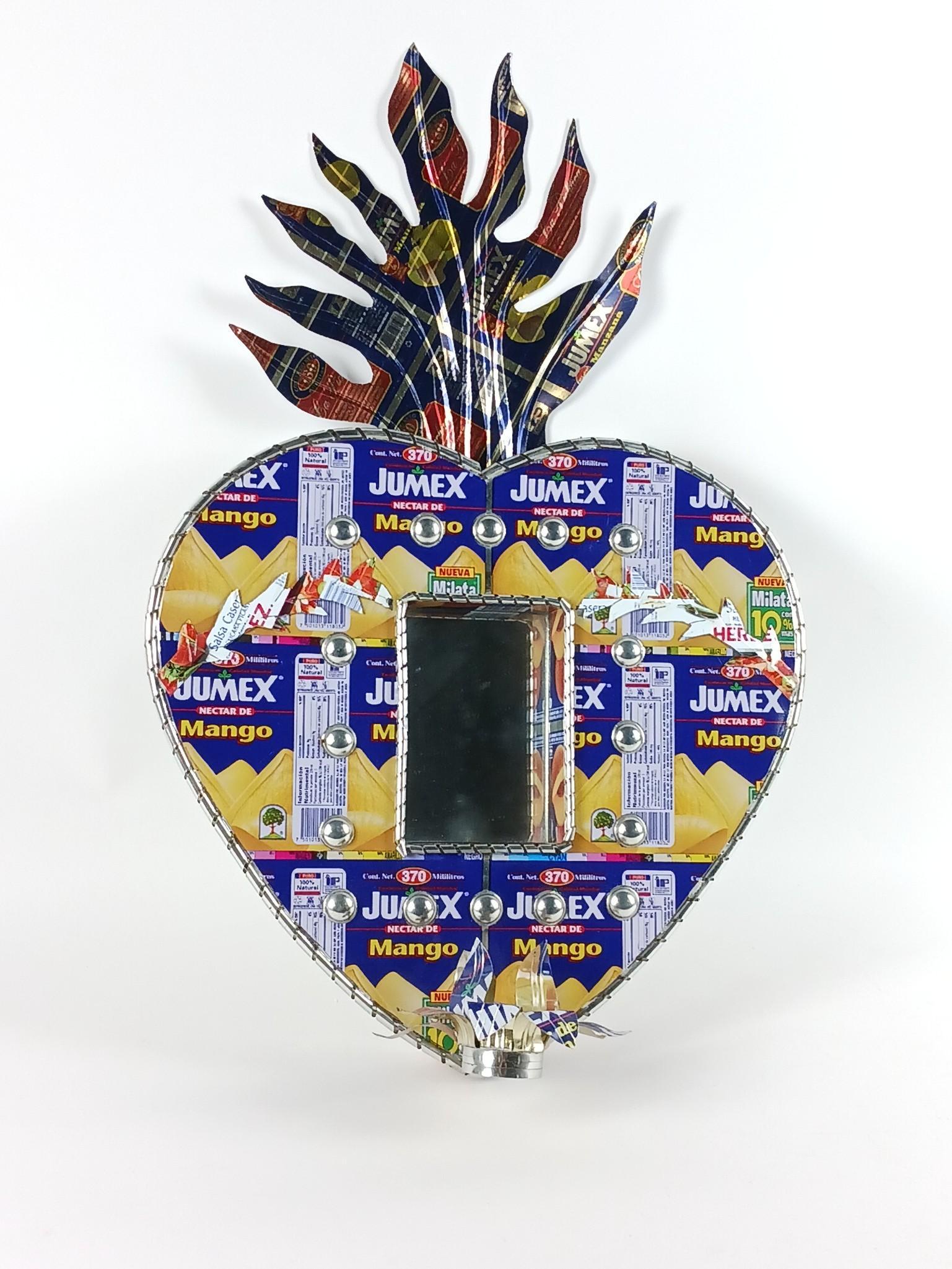 Mexican Jumex Mango Heart Street Art: 16" wide x 7" deep x 25" high. LR IMPORTANT: Before bidding, please read the terms and conditions. When you registered for the auction you agreed to these terms and will be required to comply with the