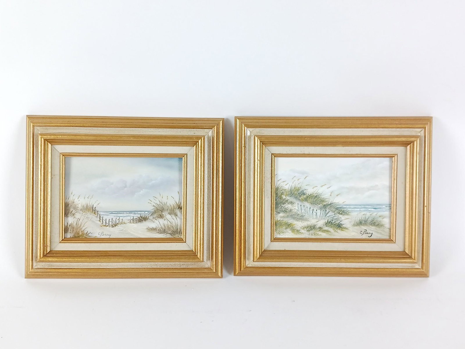 2 C. Perry Shore Paintings: Each overall with frame 9-1/2" high x 11-1/4" wide. LR IMPORTANT: Before bidding, please read the terms and conditions. When you registered for the auction you agreed to these terms and will be requir